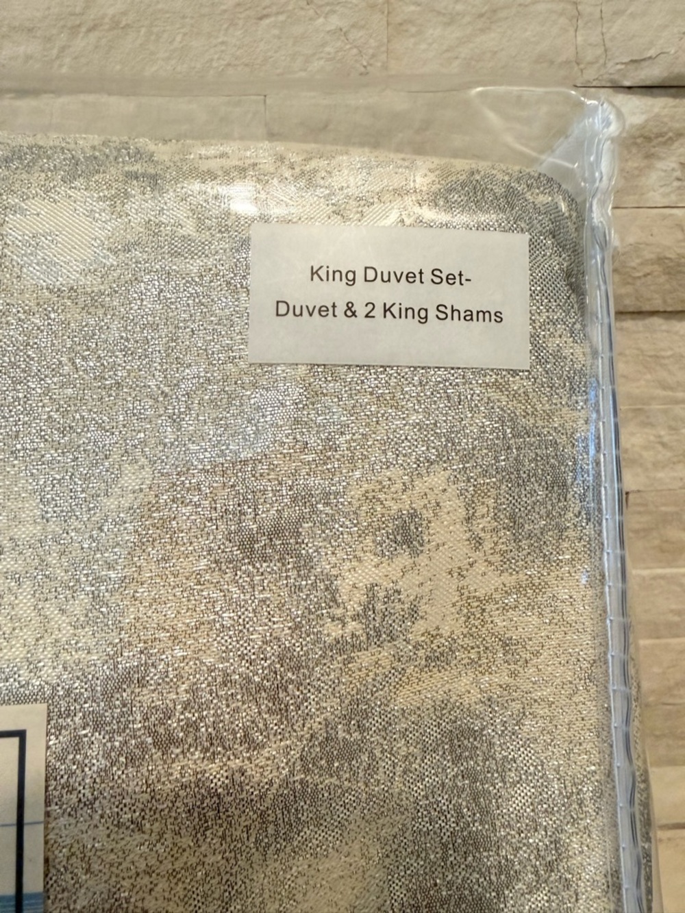 The Art Of Home Ann Gish King Duvet Set Terrazzo Silver New $525 W/Pillow Shams - Picture 5 of 12